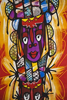 France, Reunion Island, St-Paul, Seafront Market, Reunion-made wall hanging