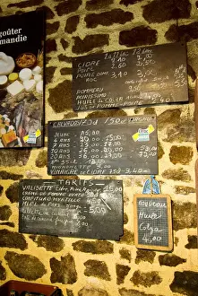 Liquor Prints: France, Sept Forges, prices of the cider and calvados in the cellar of Patrick Boisgontier