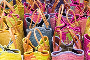 France, Southern France, St. Remy. Baskets for sale at village street market