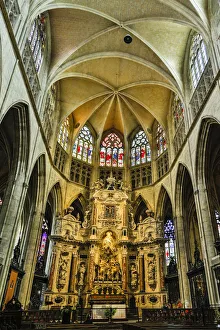 Basilica Prints: France, Toulouse. Cathedral of St. Etienne interior