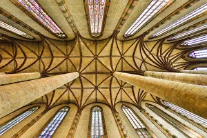 Ceiling Prints: France, Toulouse. Church of the Jacobins vaulted ceiling