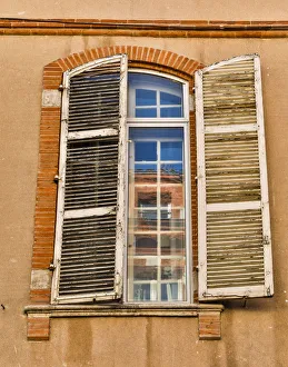 Weathered Prints: France, Toulouse. Window and shutters in the streets of Toulouse