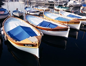 David Barnes Prints: France, Villefranche-sur-Mer, Alpes-Maritimes, Riviera, Traditional wooden fishing