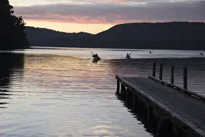 Paddle Prints: Franz Josef, New Zealand. Sunset kayaking along Lake Mapourika