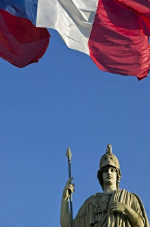 Images Dated 25th May 2004: French flags in front of l Assamblie National, Paris, France