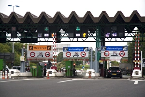 Drive Prints: French peage or toll road near the city of Bayonne