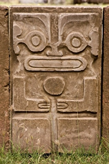 Representation Prints: French Polynesia, Marquesas Islands, Nuku Hiva. Stone tiki representing a Polynesian