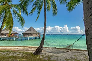 French Polynesia, Rangiroa Atoll. Overwater bungalows. ©Cathy & Gordon Illg / Jaynes Gallery / DanitaDelimont.com