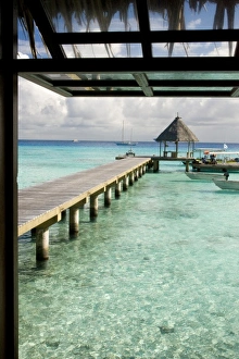 Images Dated 7th October 2008: French Polynesia, Society Islands, Rangiroa. View from the bar at the Kia Ora Hotel