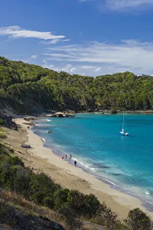 French West Indies, St-Barthelemy. Colombier, Anse de Colombier bay and beach