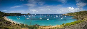 Images Dated 29th January 2017: French West Indies, St-Barthelemy. Colombier, Anse de Colombier bay and beach