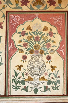 Painting Prints: Fresco, Amber Fort, Jaipur, Rajasthan, India