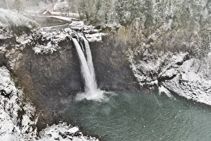 Prints of Fresh snow on Snoqualmie Falls Images Dated 2017 December: Fresh snow on Snoqualmie Falls