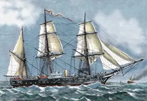 Navigate Prints: Frigate Blanca of the Spanish Navy aimed at a voyage of circumnavigation