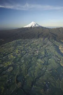 Frosty Farmland and Early Light on Mt Taranaki / Mt Egmont, Egmont National Park