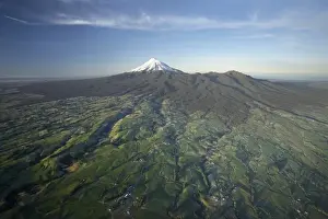 Early Light Prints: Frosty Farmland and Early Light on Mt Taranaki / Mt Egmont, Egmont National Park