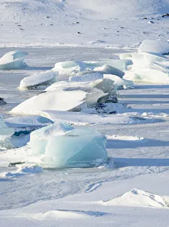 Images Dated 28th January 2020: Frozen glacial lake Fjallsarlon in Vatnajokull National Park during winter. Iceland