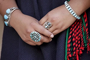 Images Dated 22nd August 2010: Gallup, New Mexico, United States. Native American jewelry detail