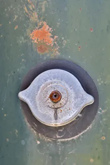 Images Dated 25th March 2019: Gas cap on old truck detail in Sprague, Washington State