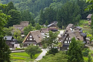 Paddy Prints: Gassho-zukuri houses in the mountain, Ainokura Village, Gokayama, Toyama Prefecture