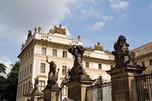 Images Dated 8th August 2020: Gate to enter the Archbishop Palace of tourist city of Prague in Czech Republic