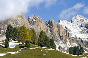 Dolomite Prints: Geisler mountain range in the dolomites of the Groden Valley or Val Gardena in South