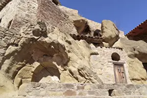 Images Dated 25th September 2014: Georgia, Kakheti. Buildings built into a rockface at the David Gareja Monastery