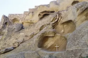 Images Dated 25th September 2014: Georgia, Kakheti. Carved enclosures for religious worship at David Gareja Monastery