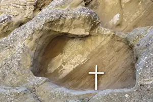 Images Dated 25th September 2014: Georgia, Kakheti. Carved enclosures for religious worship at David Gareja Monastery