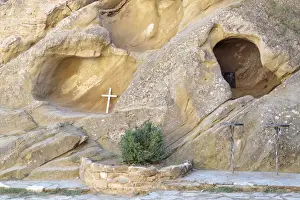 Images Dated 25th September 2014: Georgia, Kakheti. Carved enclosures for religious worship at David Gareja Monastery