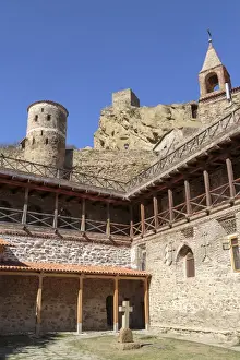 Images Dated 25th September 2014: Georgia, Kakheti. Looking upwards at the multiple layers of the David Gareja Monastery