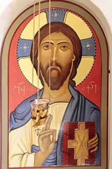 Images Dated 25th September 2014: Georgia, Kakheti. Religious art at the David Gareja Monastery