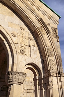 Georgia Collection: Georgia, Kutaisi. Carvings on the front of Bagrati Cathedral