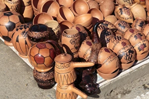 Images Dated 22nd September 2014: Georgia, Kutaisi. A collection of ceramic goods for sale