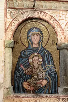 Images Dated 22nd September 2014: Georgia, Kutaisi. Religious artwork inside the Gelati Monastery