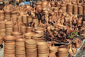 Bowl Prints: Georgia, Kutaisi. A storefront of ceramic goods for sale