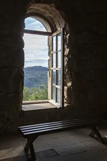 Georgia Collection: Georgia, Kutaisi. A window looking out into Kutaisi from inside the Gelati Monastery