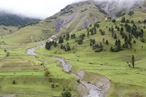 Images Dated 22nd September 2014: Georgia, Mtskheta, Juta. A small stream flowing into a valley