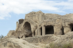 Georgia, Uplistsikhe. A room carved into a cliff face