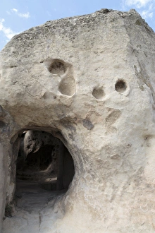 Georgia Collection: Georgia, Uplistsikhe. A room carved into a cliff face
