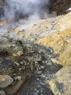 Images Dated 15th February 2015: Geothermal area Seltun heated by the vulcano Krysuvik on Reykjanes peninsula during winter