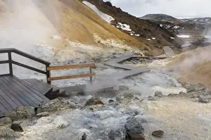 Images Dated 15th February 2015: Geothermal area Seltun heated by the vulcano Krysuvik on Reykjanes peninsula during winter