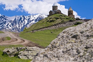 Images Dated 31st May 2010: Gergeti Church, near Kazbegi, Georgia