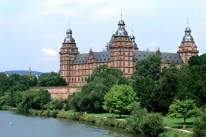 Industrial Prints: Germany Aschaffenburg Famous Johannisburg Palace by Rhine River