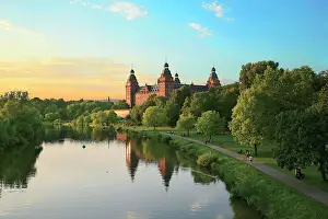 Miva Stock Prints: Germany, Aschaffenburg, Schloss (castle) Johannisburg, Late afternoon