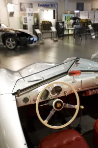 <b class=qtipBold><figcaption>Germany, Baden-Wurttemberg</figcaption></b><br>Germany, Baden-Wurttemberg, Stuttgart-Zuffenhausen. Porsche Car Museum, Porsche 356 sports car, interior.<br><em>© Walter Bibikow / DanitaDelimont.com</em> Germany, Baden-Wurttemberg