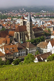 Images Dated 1st June 2008: GERMANY, Baden-Wurttemberg, Esslingen Am Neckar. Town view from vineyards