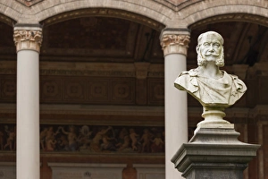 Images Dated 22nd October 2014: Germany, Baden-Wurttemburg, Baden-Baden, Trinkhalle, Pump Room, bust of Kaiser Wilhelm I