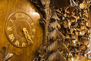 Images Dated 25th October 2014: Germany, Baden-Wurttemburg, Black Forest, Triberg, cuckoo clocks for sale