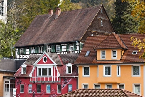 Images Dated 25th October 2014: Germany, Baden-Wurttemburg, Black Forest, Triberg, town buildings